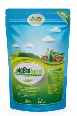 EkosolFarm Organik Solucan Gübresi 1,5 Kg %25 Nemli Tüm Bitkilerde Kullanıma Uygun Organik Gübre