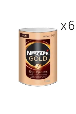 Nescafe Gold Hazır Kahve 900 gr Teneke x 6 Adet (koli)