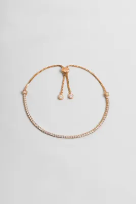 So CHIC... Su Yolu 18 Ayar Rose Altın Kaplama Ayarlanabilir Gümüş Bileklik