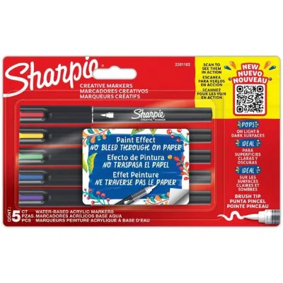 SHARPIE Akrilik Markör Fırça uç 5li Bls