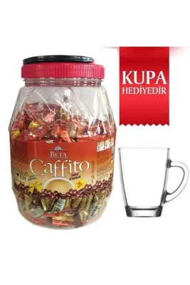 Beta Caffıto 3'ü1 Arada Sütlü Köpüklü Pet Kavanoz 36x18 g, Cam Kupa Hediyeli,Pet Kavanoz Ambalajda