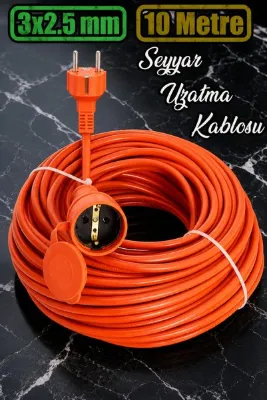Badem10 Cca Kablolu Seyyar Uzatma Kablosu 3x2.5 Mm 10 Metre