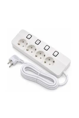 TechMore Yamatik X-Man Akım Korumalı Grup Priz 4’lü Ayrı Anahtarlı 1.5 Mt Kablolu 4000w 16ah Çocuk Koruma