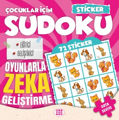 Çocuklar İçin Sudoku - Orta Seviye 1 - Sticker Hediyeli