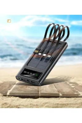 Protonust Solar 20.000 Mah Güneş Enerjili Led Işıklı Powerbank Şarj Aleti 2x Usb Çıkışlı Mikro Tycp