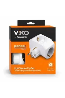 VİKO üçlü topraklı fiş-priz