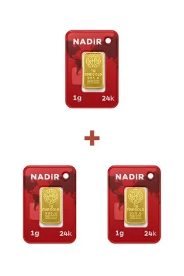 Nadir Gold 24 Ayar 3 Gram Külçe Altın (3 Adet 1 Gram Külçe Altın )