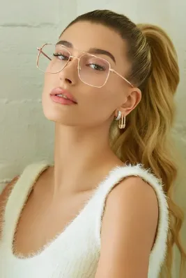 Chunky Frame Reynmen Gold Şeffaf Lüx Kare Güneş Gözlüğü