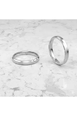 deren gümüş 3mm Kenar Pahlı Küt Kesim Parlak Gümüş Alyans 925ayar Rodajlı Kararma Yapmaz
