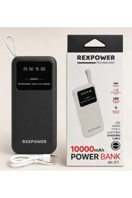 REXPOWER 10000mAh Taşınabilir Güç Bankası