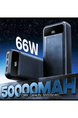 50.000 MAH KAPASİTELİ 66 WATT SÜPER HIZLI ŞARJLI POWERBANK powerbank