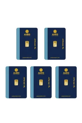Aleks Metal Rafineri (AMR) AgaKulche 24 Ayar 5 Adet 1 Gram 995 AMR Külçe Altın