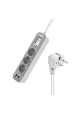 VE-NOVA103U A Class 3'lü 2 Usb'li Anahtarlı 1.5 Metre Akım Korumalı Priz