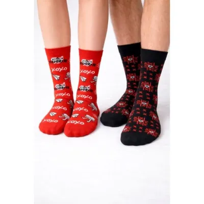 Carnaval Socks 2'li Çorap Kırmızı - Siyah
