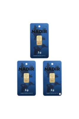 Nadir Gold 3 Adet 1 gr 24 Ayar Nadirgold gram Altın (DİKDÖRTGEN)