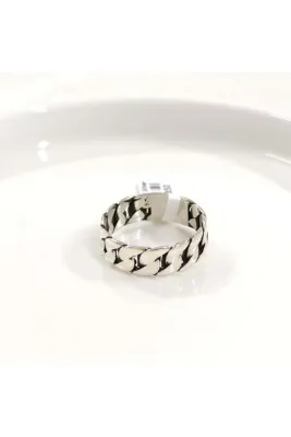 Güler Yüzlü Silver 7,50 MM GÜMÜŞ GURMET DESEN OKSİTLİ ALYANS YÜZÜK - 29