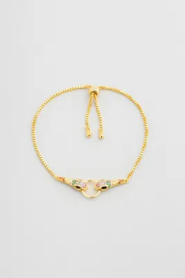 So CHIC... Medusa Efsanesi 18 Ayar Sarı Altın Kaplama Ayarlanabilir Gümüş Bileklik