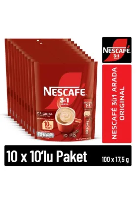 Nescafé 3ü1 Arada Original Çözünebilir Kahve 10 x 10'lu paket (10x17,5g)