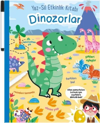 Dinozorlar: Yaz - Sil Etkinlik Kitabı (Kalemli)