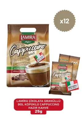 Lamira Granüllü Bol Köpüklü Cappuccino Hazır Kahve 25g ' 20 Adetli ( Poşet) X 12Paket