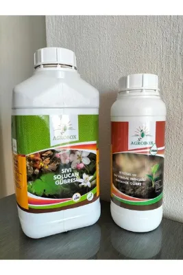 AGROBOX Sıvı Solucan Gübresi (5 LT) Liquid Hümik Asit Bitkisel Hayvansal Menşeili Organik Gübre (1 LT)