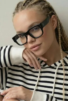 Chunky Frame Marcos Unisex Yeni Sezon Popüler Kare Siyah Çerçeveli Blue Block Ekran Gözlüğü