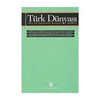 Türk Dünyası Dil ve Edebiyat Dergisi Sayı: 26