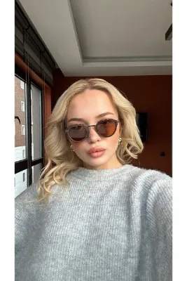 Angel Eyes Kahverengi Mat Cam Mat Leopar Desenli Kemik Çerçeve Unısex Güneş Gözlüğü