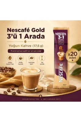 Nescafe Gold 3’ü 1 Arada Yoğun Hazır Kahve 17,6 g x20 Adet