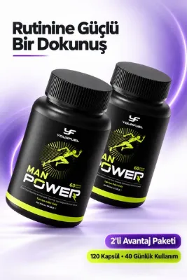 yourfuel Manpower Tribulus | 40 Günlük | 2 Kutu | 120 Kapsül | Erkek Takviyesi | Bitkisel Içerikli Takviye