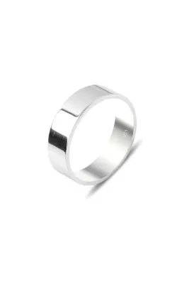 OltutaşıMarket Erkek 925 Ayar Gümüş Düz Alyans 6 Mm Söz, Nişan Yüzüğü