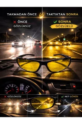 Optic Master Antifar Gece Sürüş Gözlüğü / Gece Görüş Gözlüğü Model 8813