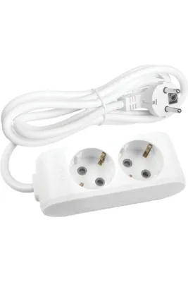 VİKO Multi-let 2'li Topraklı Kablolu Çocuk K. Grup Priz 2 Metre Beyaz 90113202