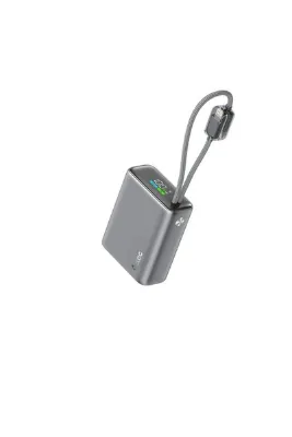 Ttec ReCharger Pro TFT 10.000mAh PD 20W USB-C ve Lightning Dahili Kablolu Taşınabilir Hızlı Şarj Aleti Powerbank 2BB278UG